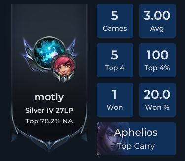 tob Player Stats and Match History for TFT