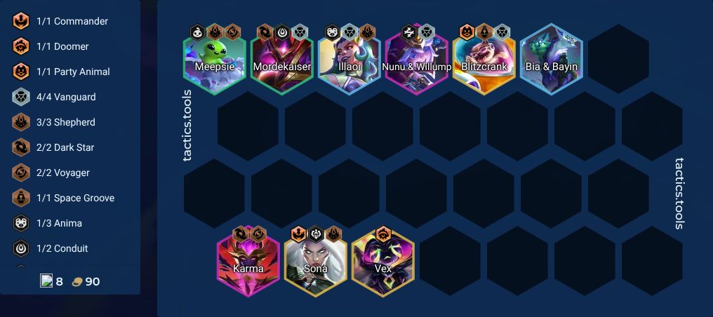 4 Vanguard, 3 Shepherd, 2 Dark Star, 2 Voyager, 1 Space Groove - TFT ...